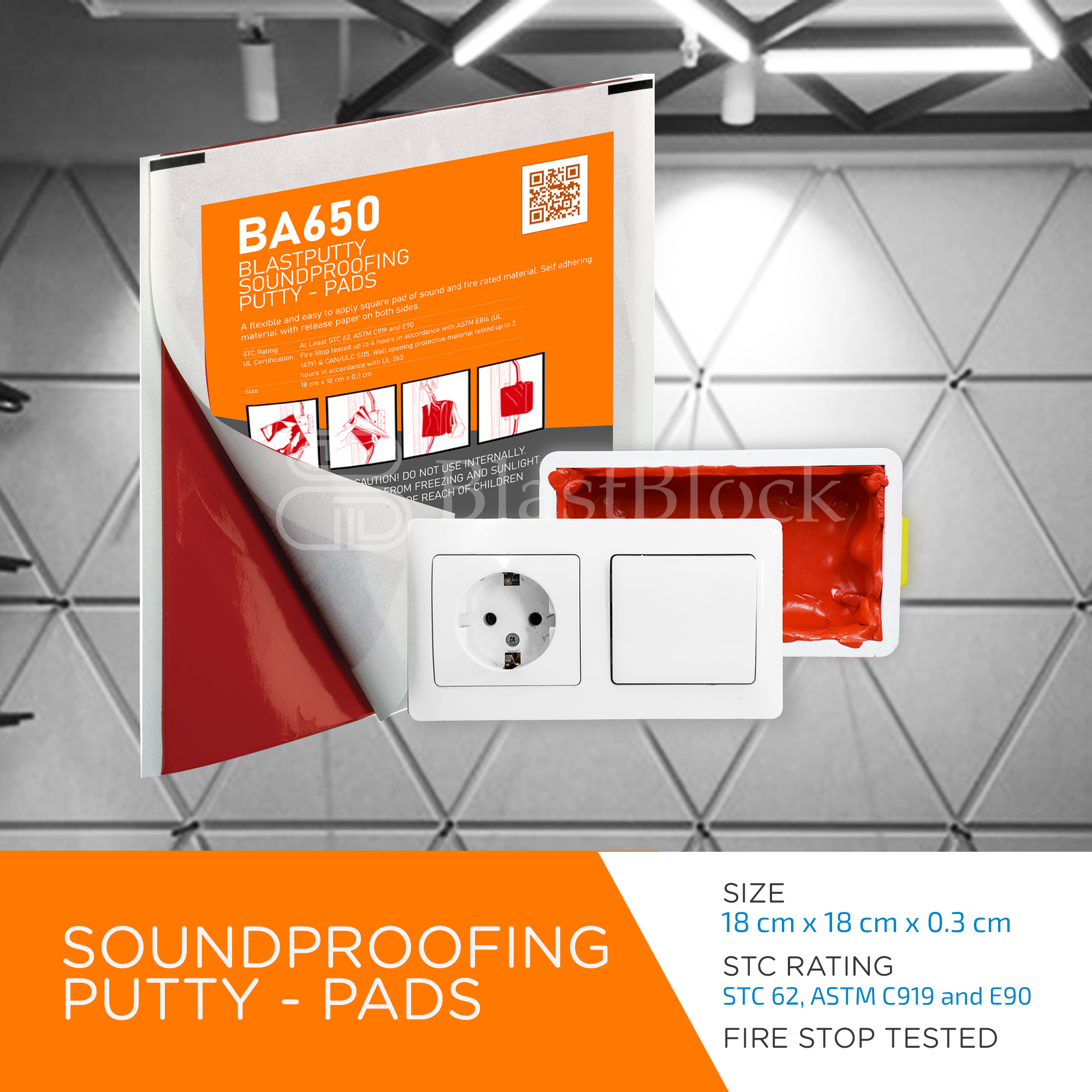 BA650 BlastPutty Soundproofing Putty Pads